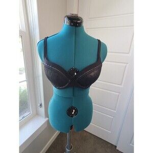 VICTORIA'S SECRET BODY BY VICTORIA BLACK SHIMMER BRA CONVERTIBLE WOMEN 32DD